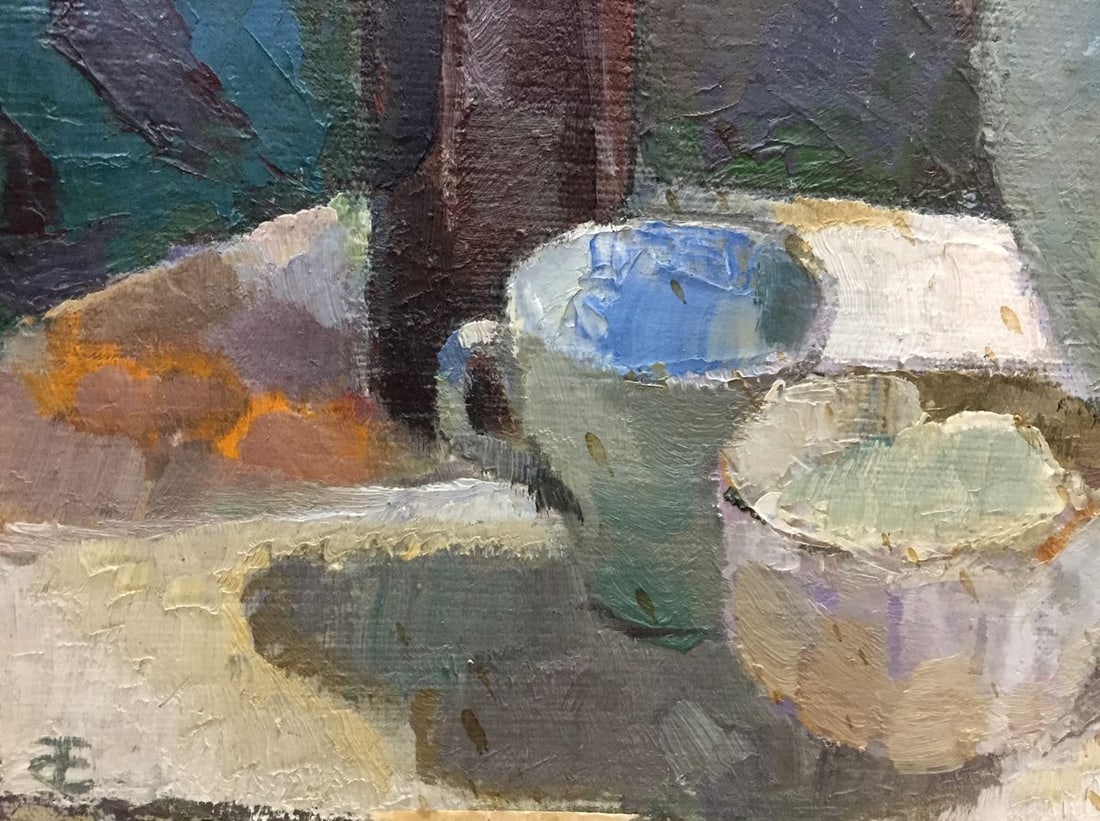 Oil painting Food and drinks on the table - 7