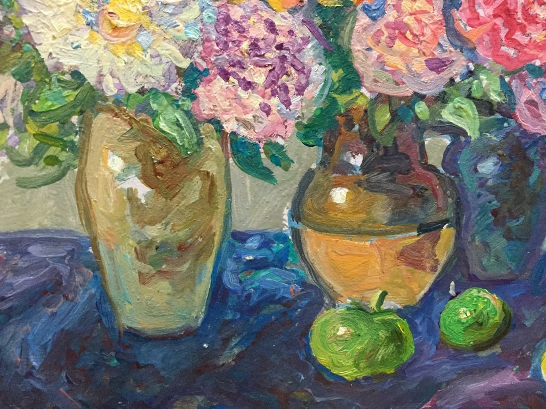 Oil painting Flowers and apples Ruban Grigory Savelievich - 6