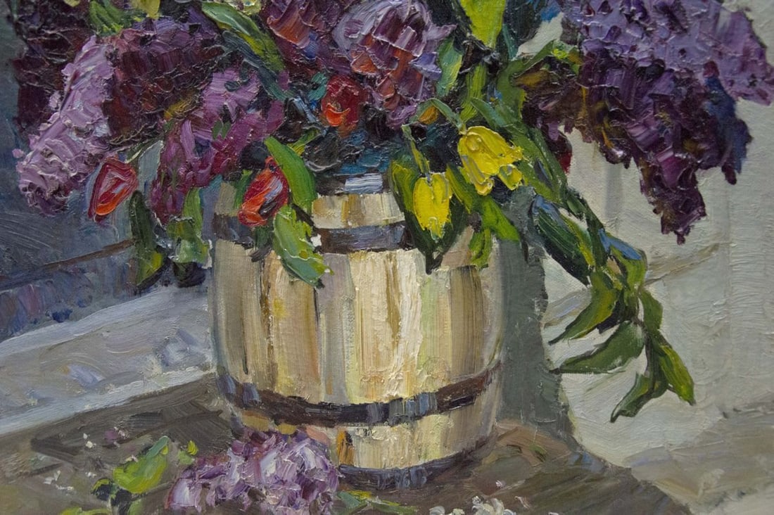 Oil painting Flowers by the window Kolomoitsev Petr Mikhailovich - 3