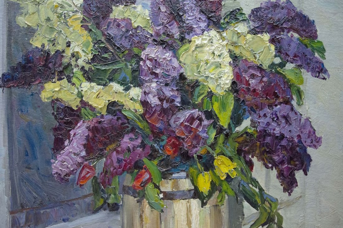 Oil painting Flowers by the window Kolomoitsev Petr Mikhailovich - 5