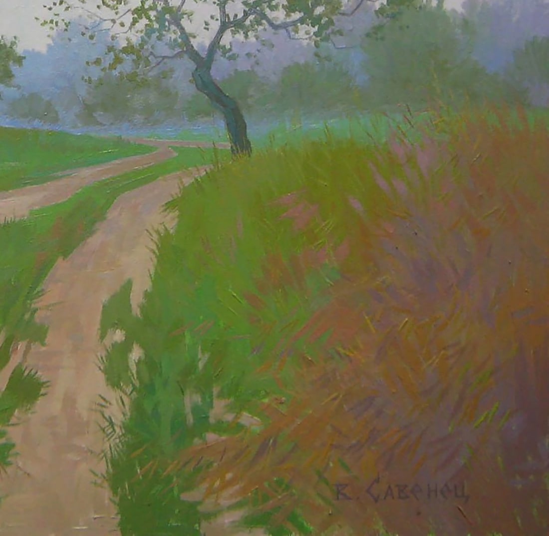 Oil painting September autumn morning Valery Savenets - 2