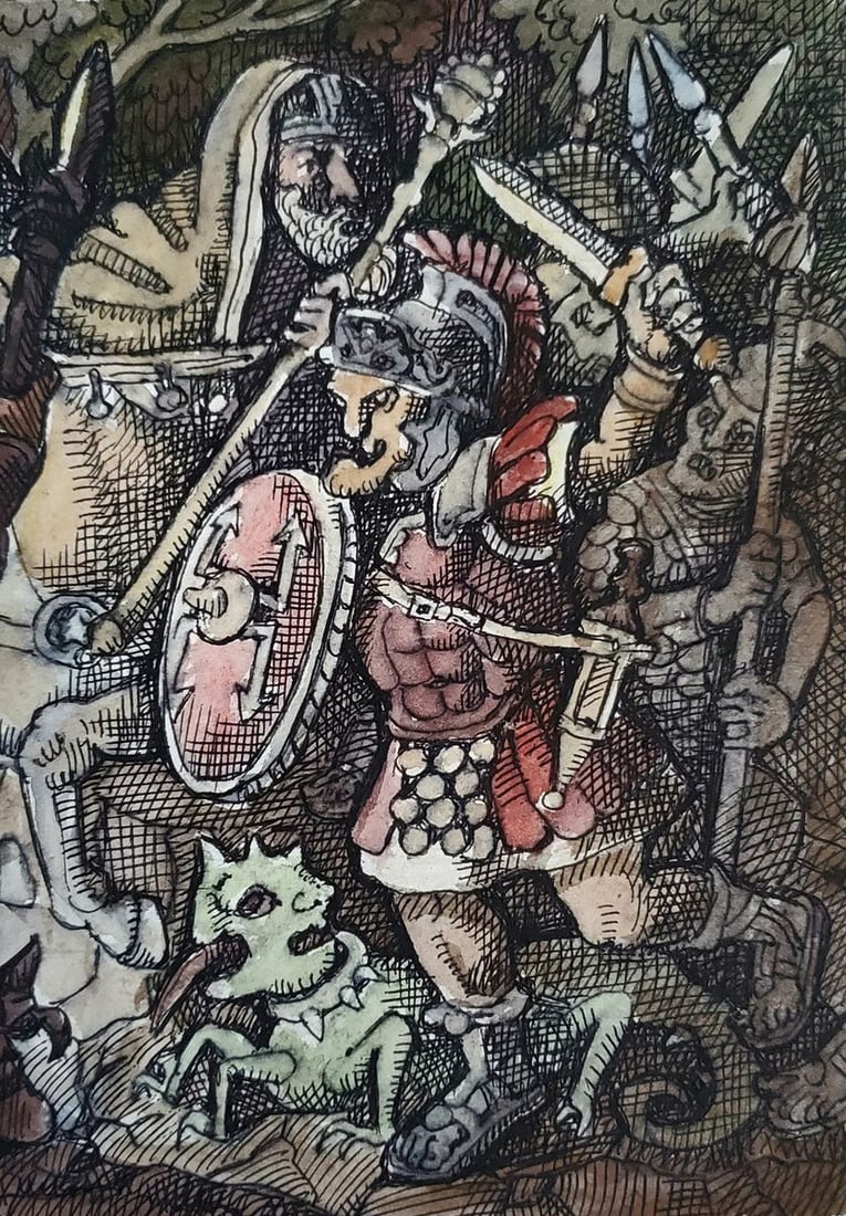 Watercolor painting Arrest of Christ Daniil Litvinov - 2