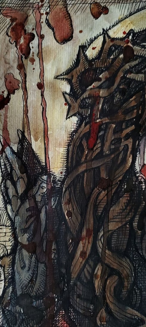 Ink painting Christ before Pilate Daniil Litvinov - 6