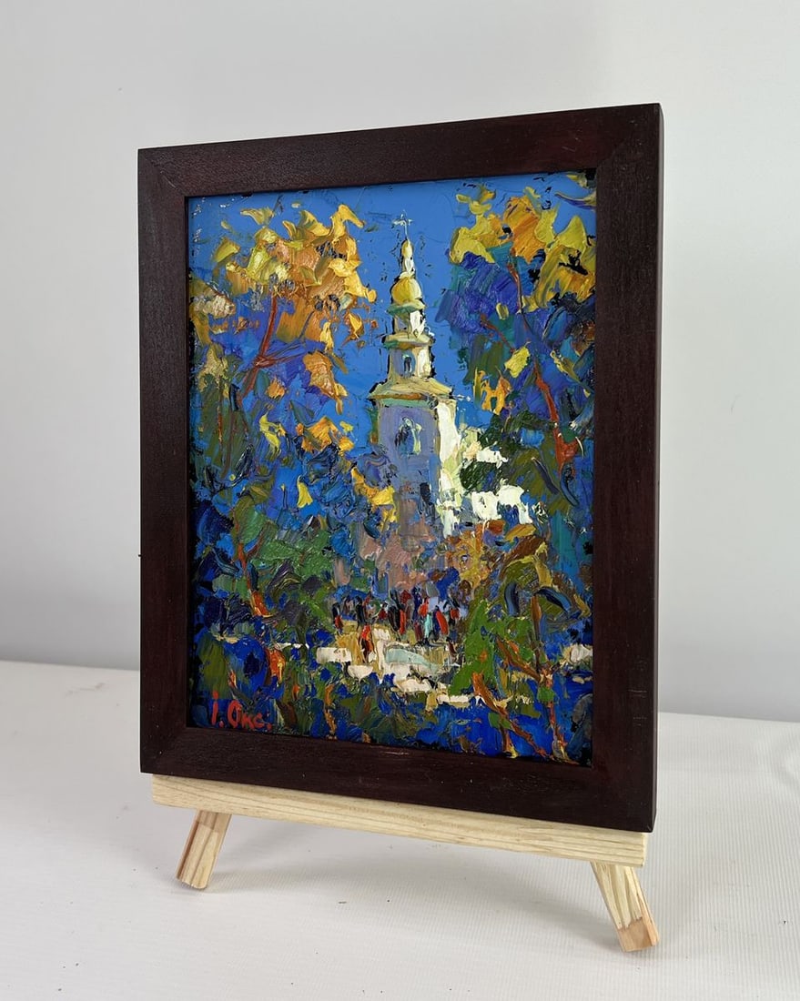 Oil painting Church in the embrace of nature Oksana Kalenyuk - 2