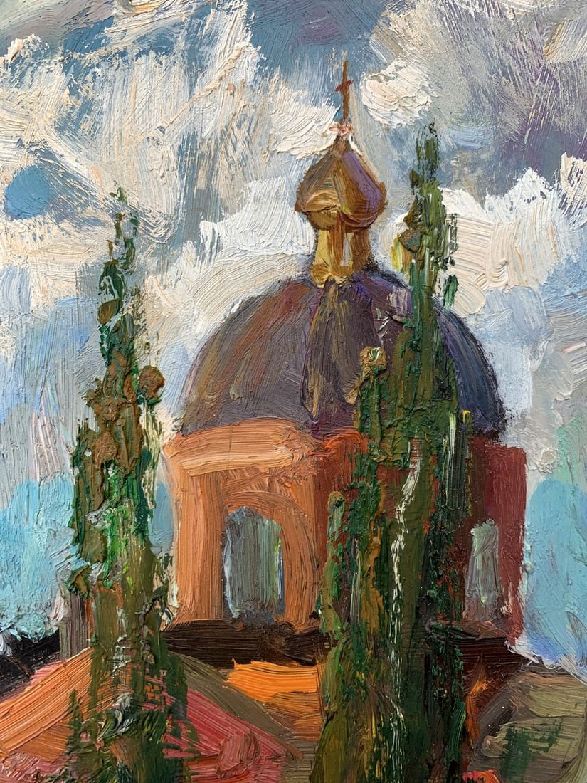 Oil painting City Cathedral Leonid Maistrenko - 10