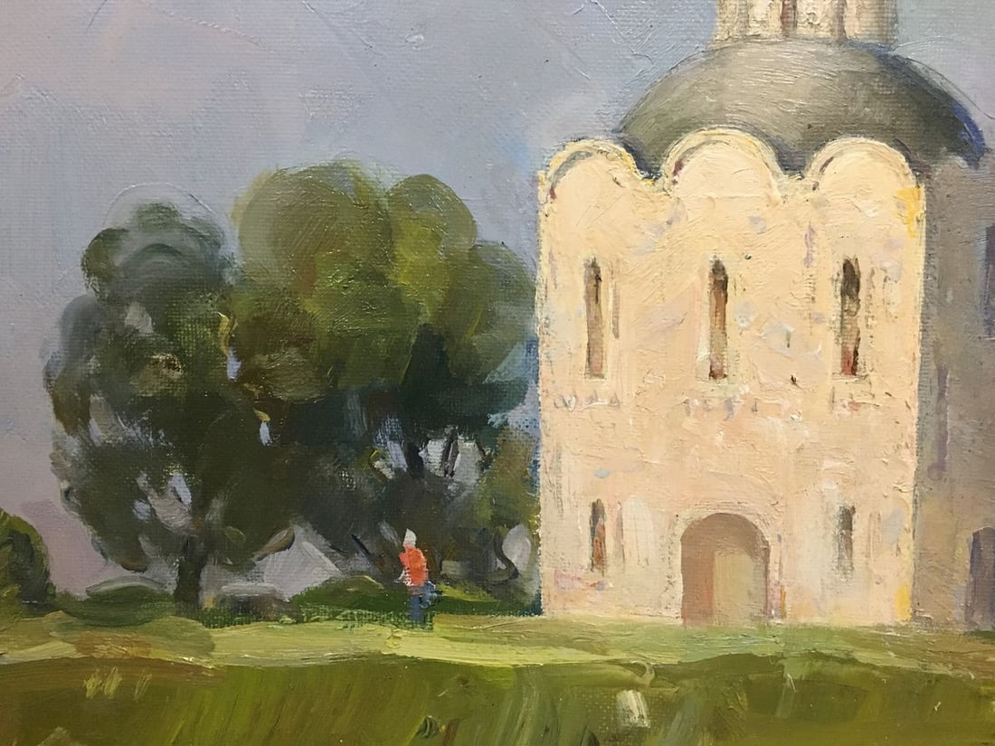 Oil painting Church landscape Strelov Arkady Efimovich - 5