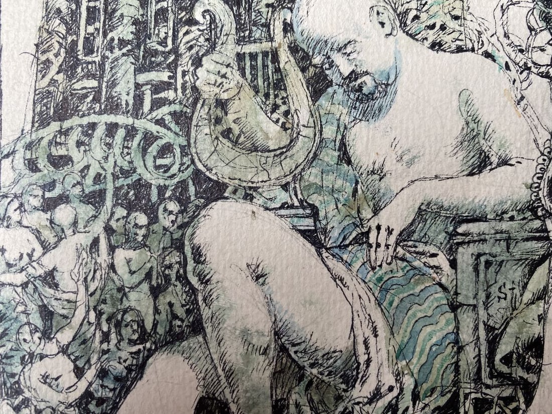 Watercolor, mascara painting Tower II Litvinov Oleg Arkad'yevich - 5