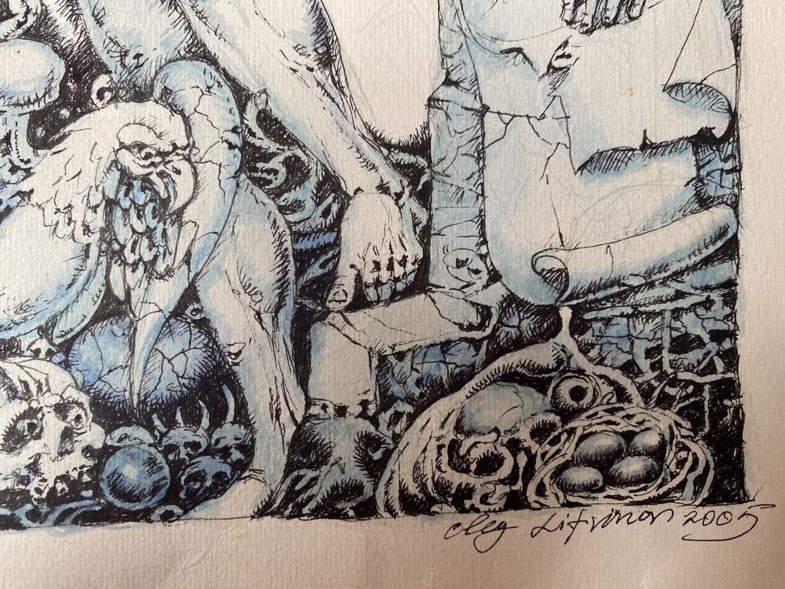 Watercolor,mascara, painting St John's vision Litvinov Oleg Arkad'yevich - 2