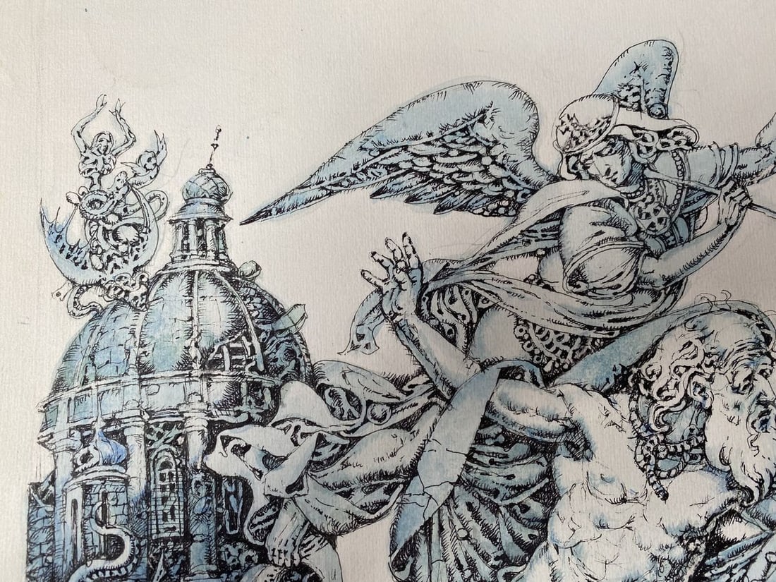 Watercolor,mascara, painting St John's vision Litvinov Oleg Arkad'yevich - 8