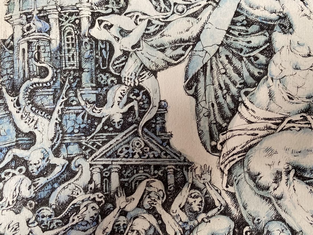 Watercolor,mascara, painting St John's vision Litvinov Oleg Arkad'yevich - 9