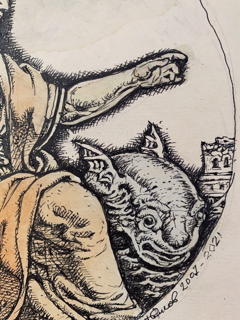 Watercolor mascara, painting Jonah Litvinov Oleg Arkad'yevich - 5