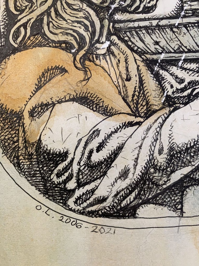 Watercolor mascara, painting Noah Litvinov Oleg Arkad'yevich - 5