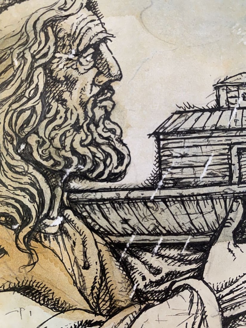 Watercolor mascara, painting Noah Litvinov Oleg Arkad'yevich - 6