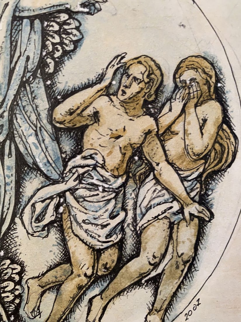 Watercolor mascara, painting Expulsion from hell Litvinov Oleg Arkad'yevich - 6