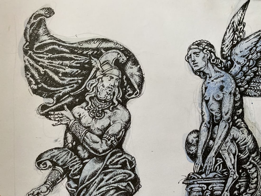 Watercolor, mascara, painting Series of paintings "King Oedipus" Litvinov Oleg Arkad'yevich - 7