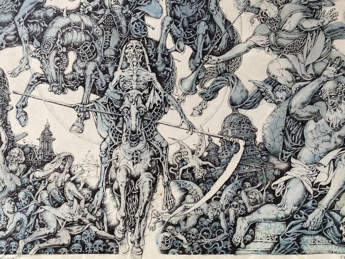 Watercolor ,mascara, painting The vision of John the Evangelist Litvinov Oleg Arkad'yevich - 6