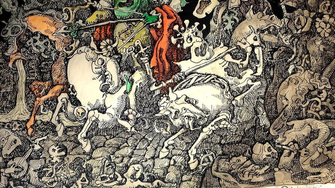 Watercolor painting Horsemen of the Apocalypse Litvinov Daniil Olegovich - 2