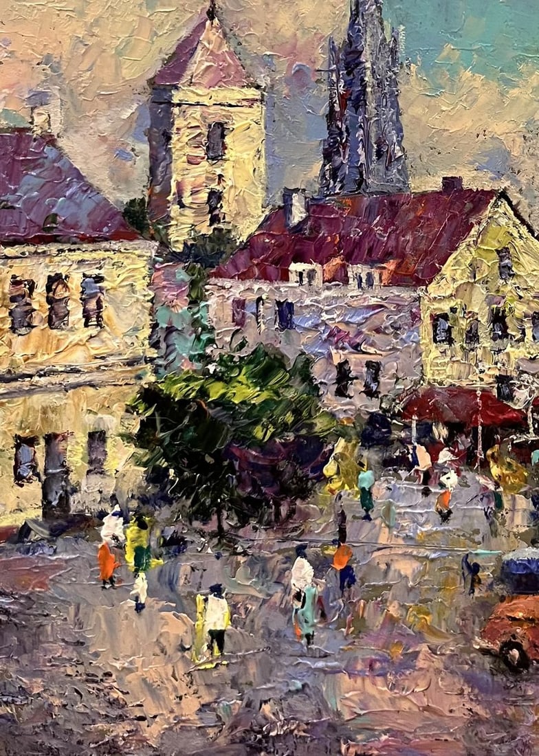 Oil painting Busy city street Serhiy Rybak - 4