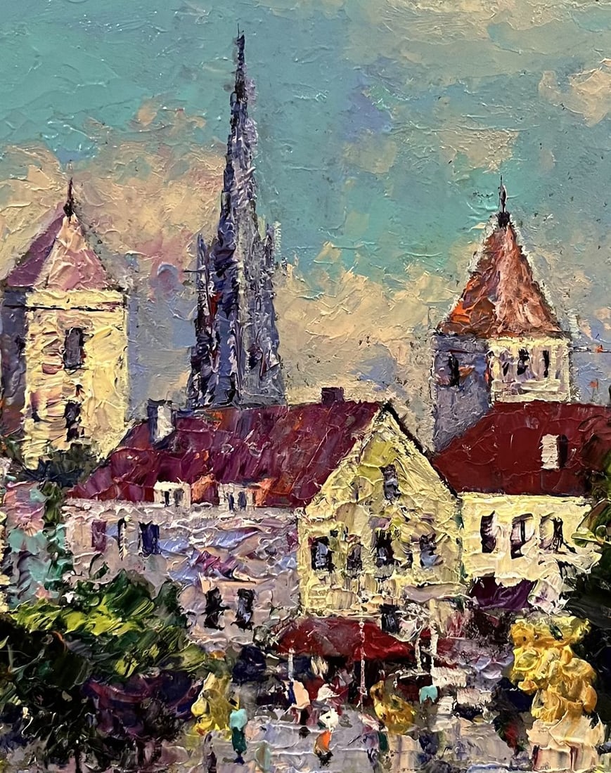 Oil painting Busy city street Serhiy Rybak - 7