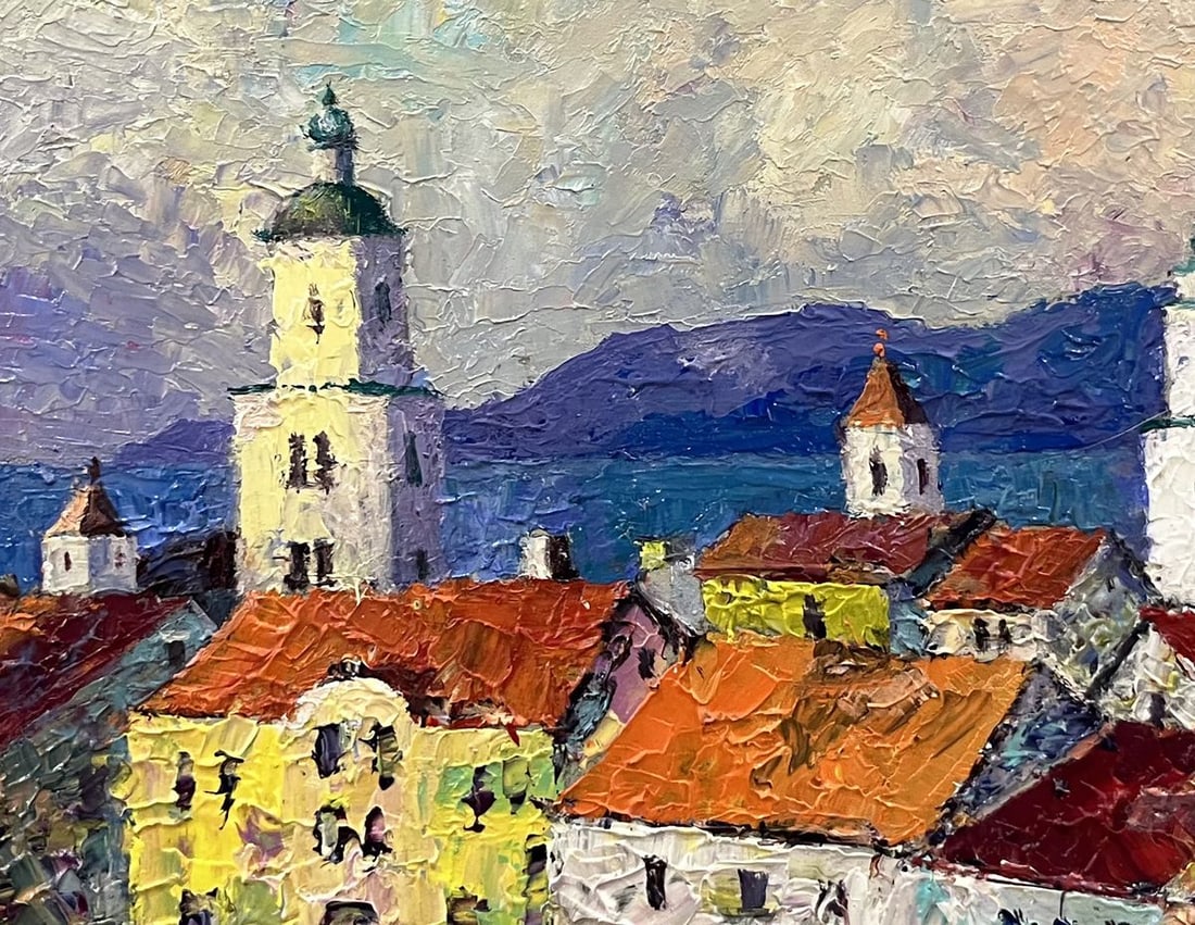 Oil painting Overlooking the main street Serhiy Rybak - 7