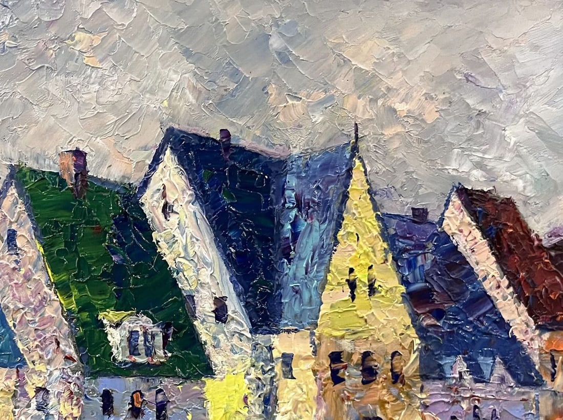 Oil painting Italian houses by the coast Serhiy Rybak - 6