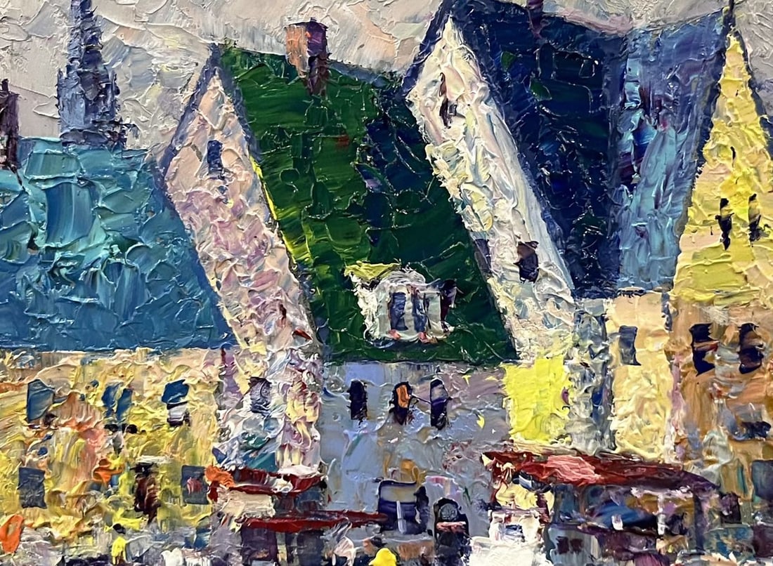 Oil painting Italian houses by the coast Serhiy Rybak - 7