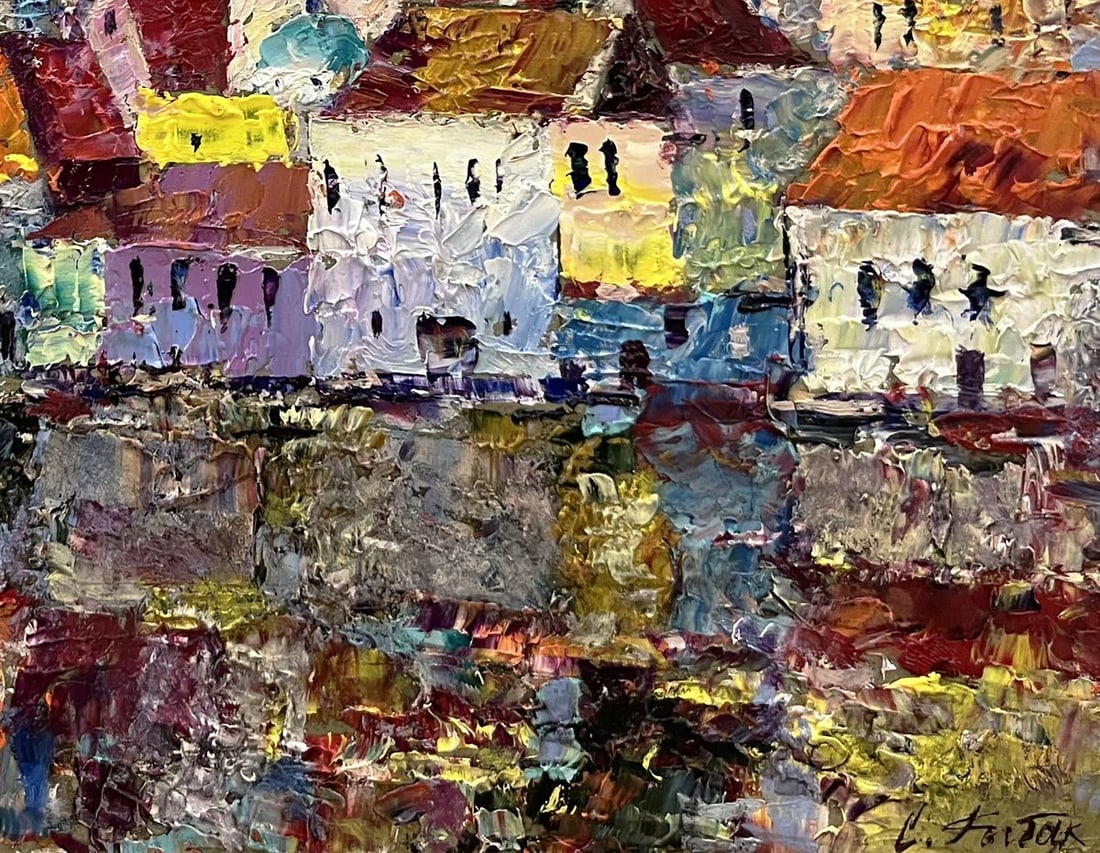 Oil painting Reflection of the city's dynamics Serhiy Rybak - 3