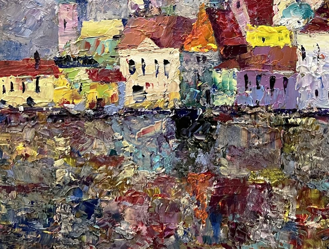 Oil painting Reflection of the city's dynamics Serhiy Rybak - 4
