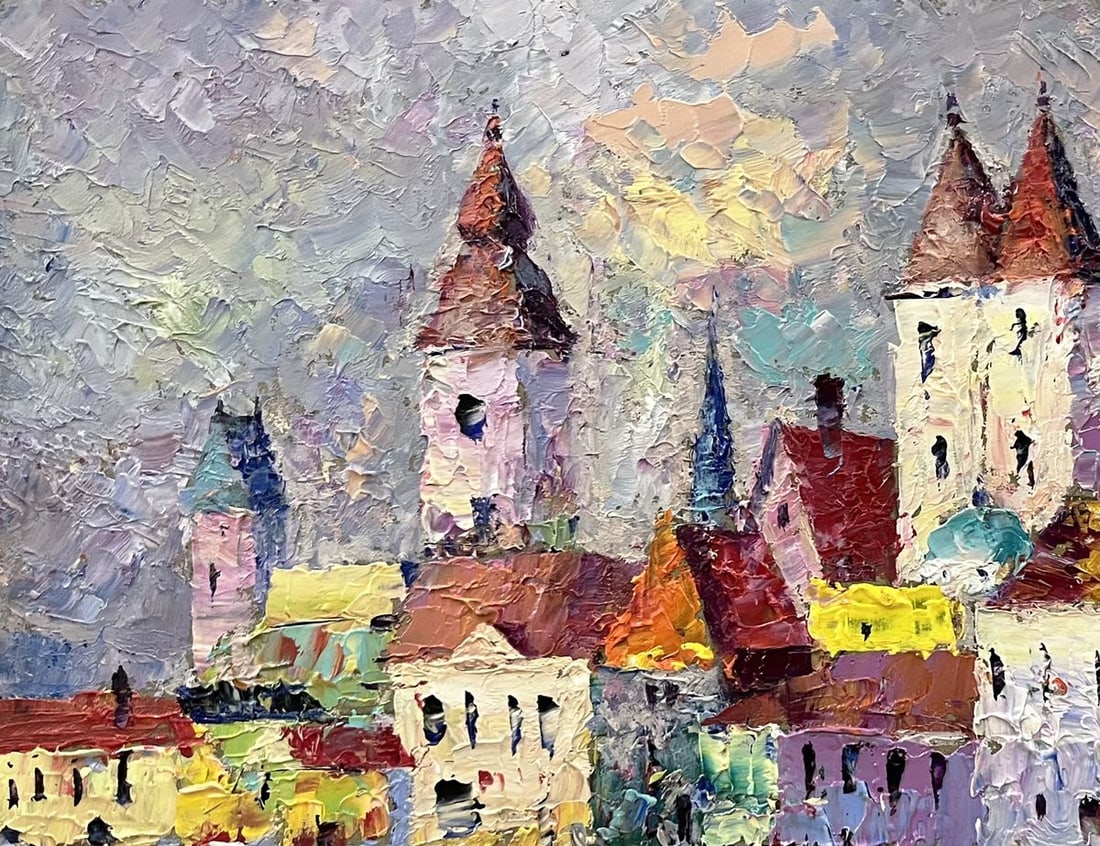 Oil painting Reflection of the city's dynamics Serhiy Rybak - 5