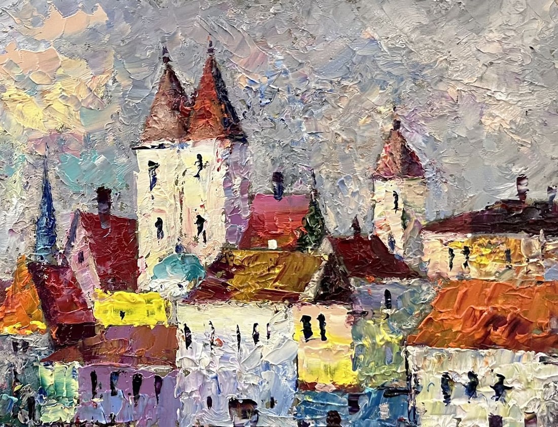 Oil painting Reflection of the city's dynamics Serhiy Rybak - 6