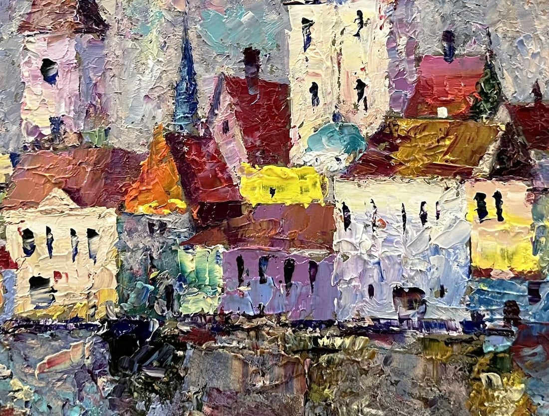 Oil painting Reflection of the city's dynamics Serhiy Rybak - 7