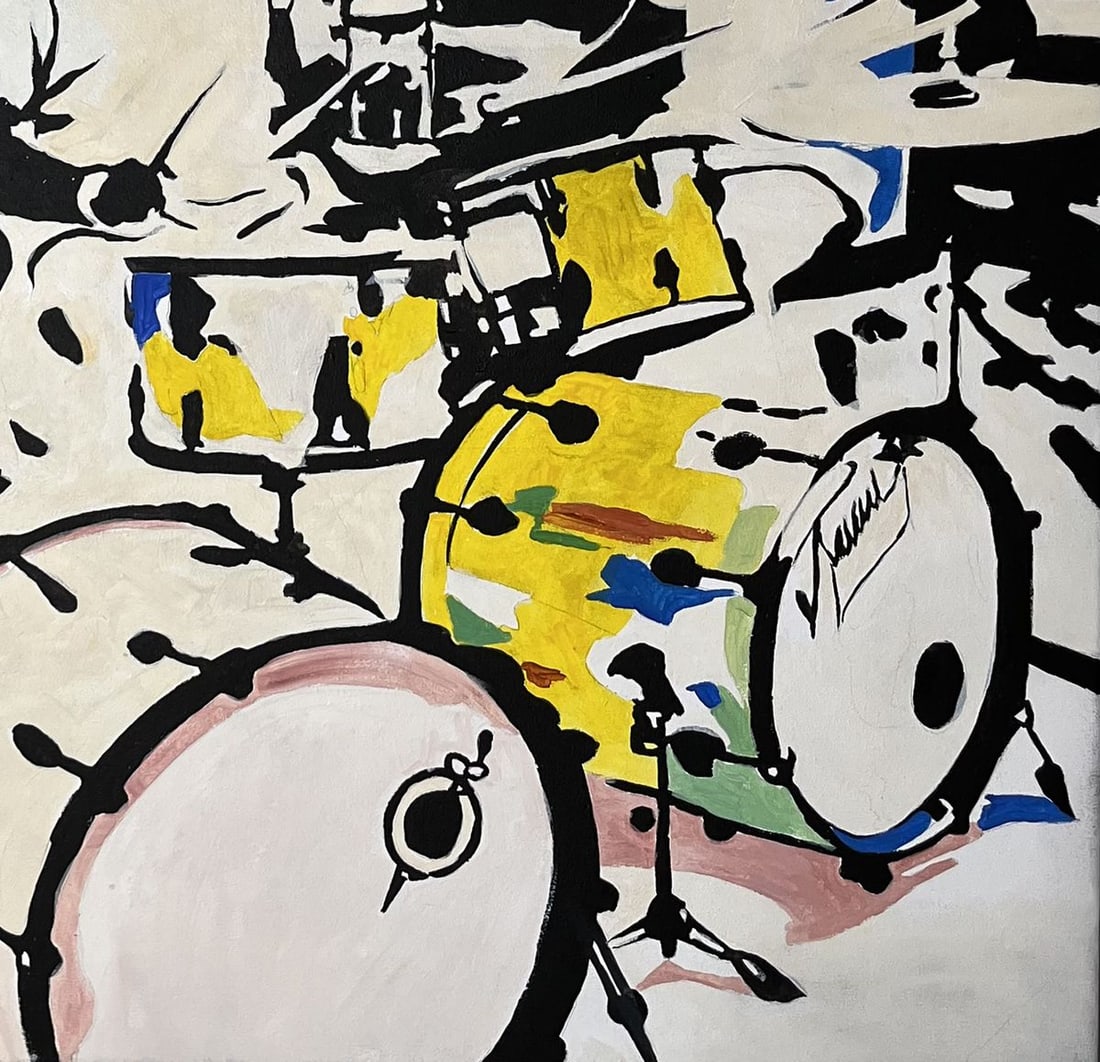 Acrylic painting Jazz songs in a cafe Arturo Banks - 5