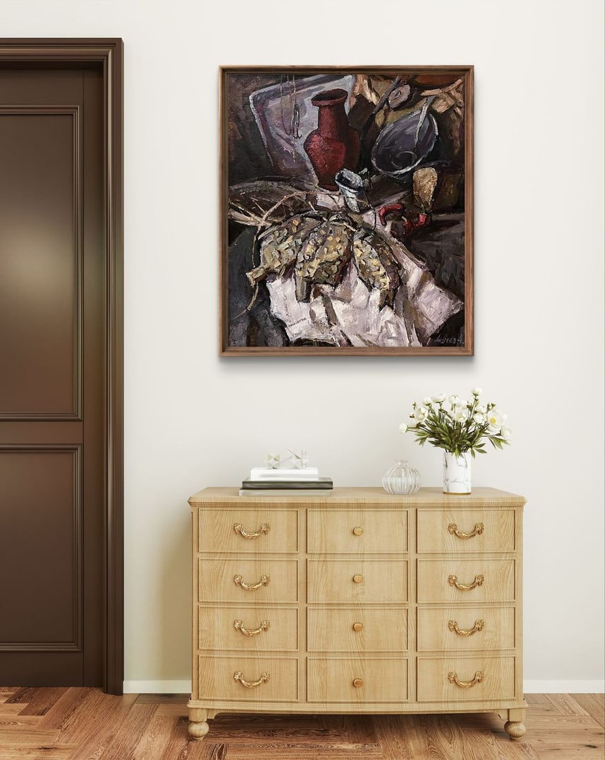 Oil painting Still life with dried fish Oleksandr Andreev - 3