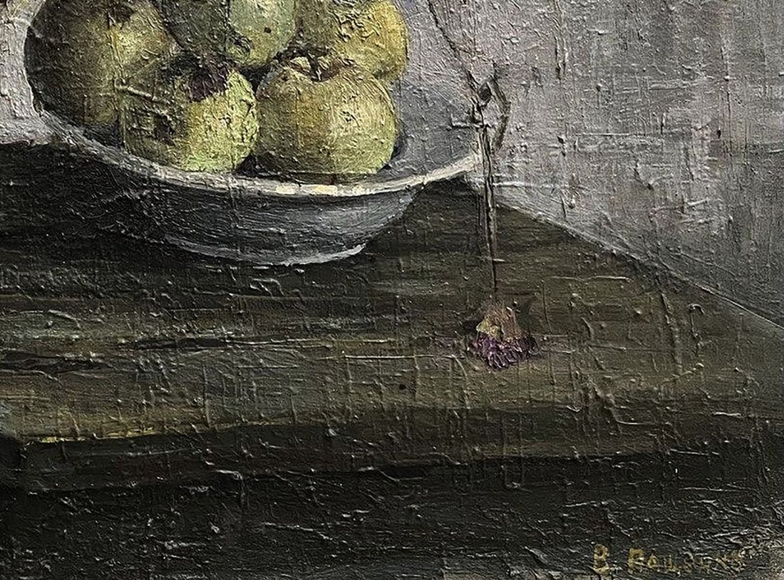 Oil painting Still life with flowers and apples Volodymyr Pashchenko - 7