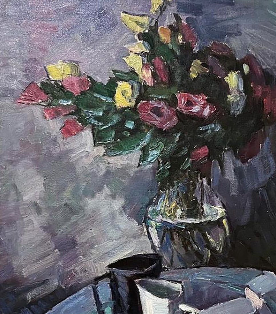 Oil painting Still life with flowers and lemon Oleksandr Andreev - 5