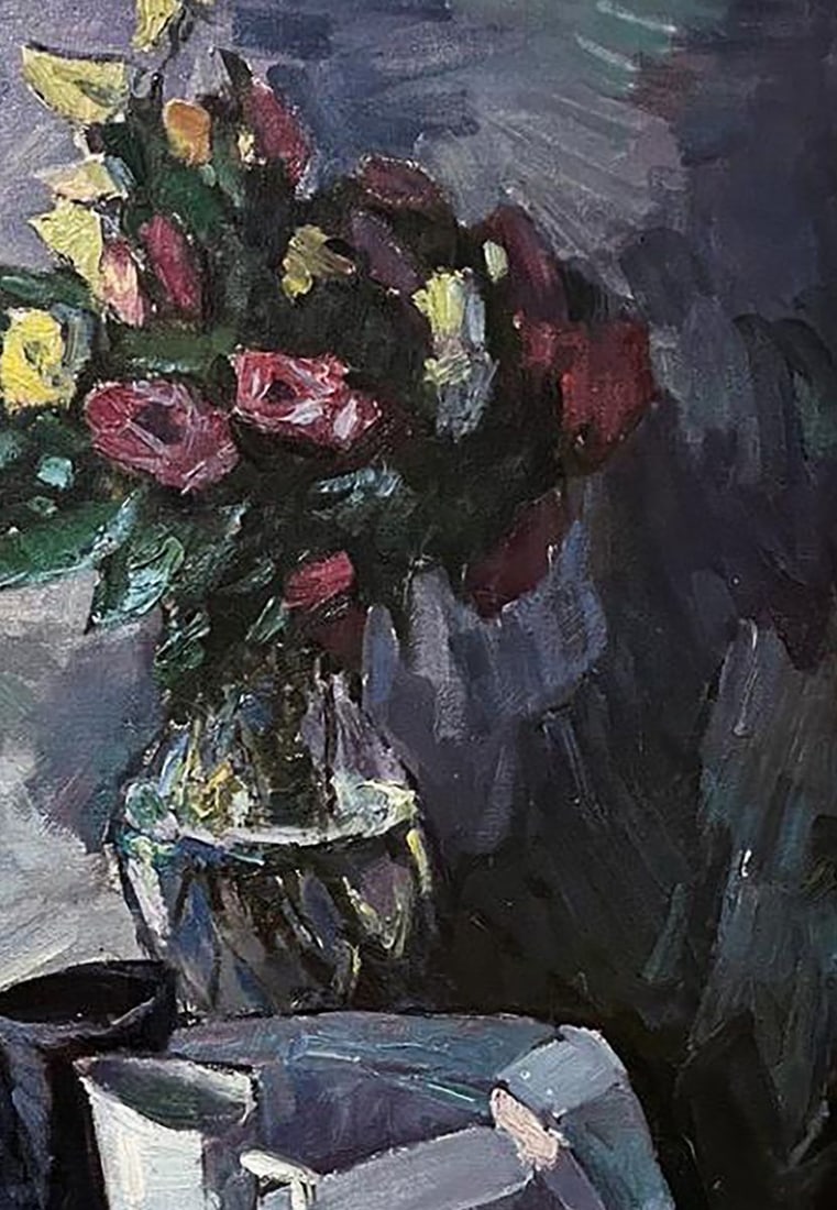 Oil painting Still life with flowers and lemon Oleksandr Andreev - 6