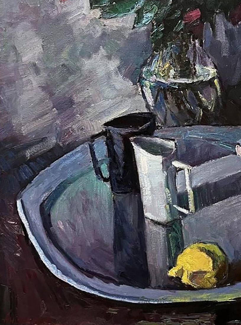 Oil painting Still life with flowers and lemon Oleksandr Andreev - 7