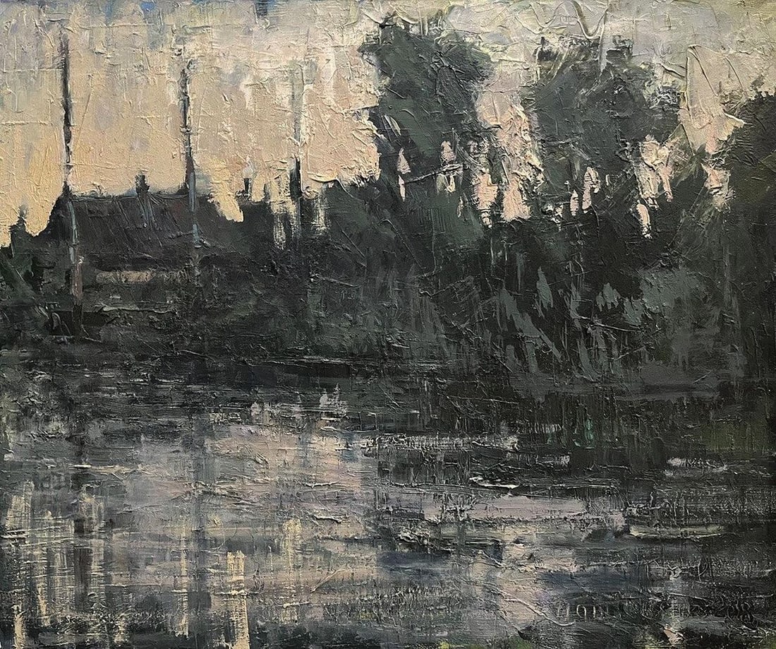 Oil painting Village river Volodymyr Pashchenko (1 of 7)