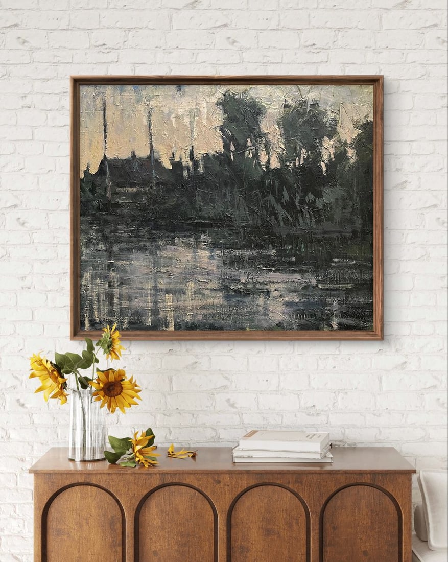 Oil painting Village river Volodymyr Pashchenko - 3