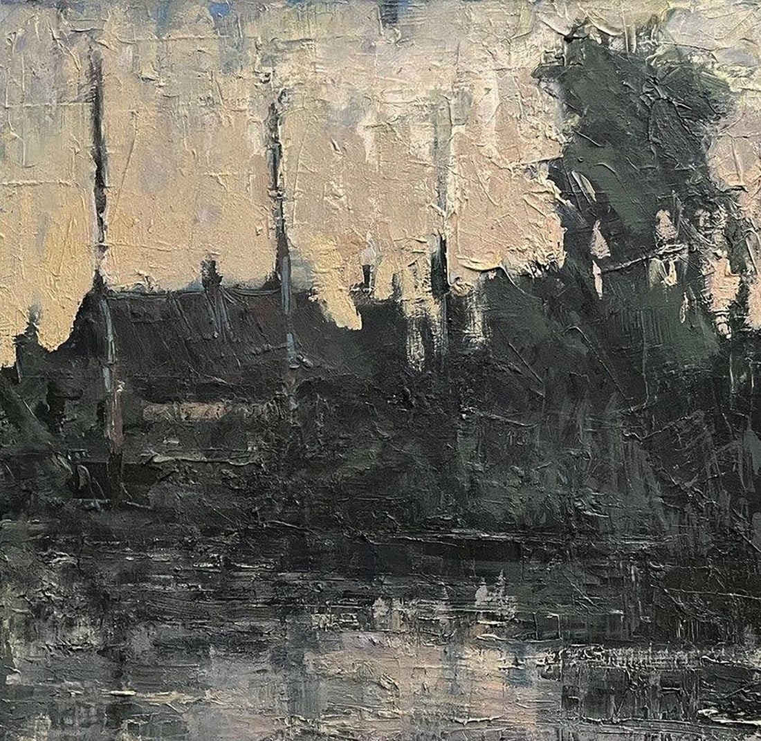 Oil painting Village river Volodymyr Pashchenko - 4