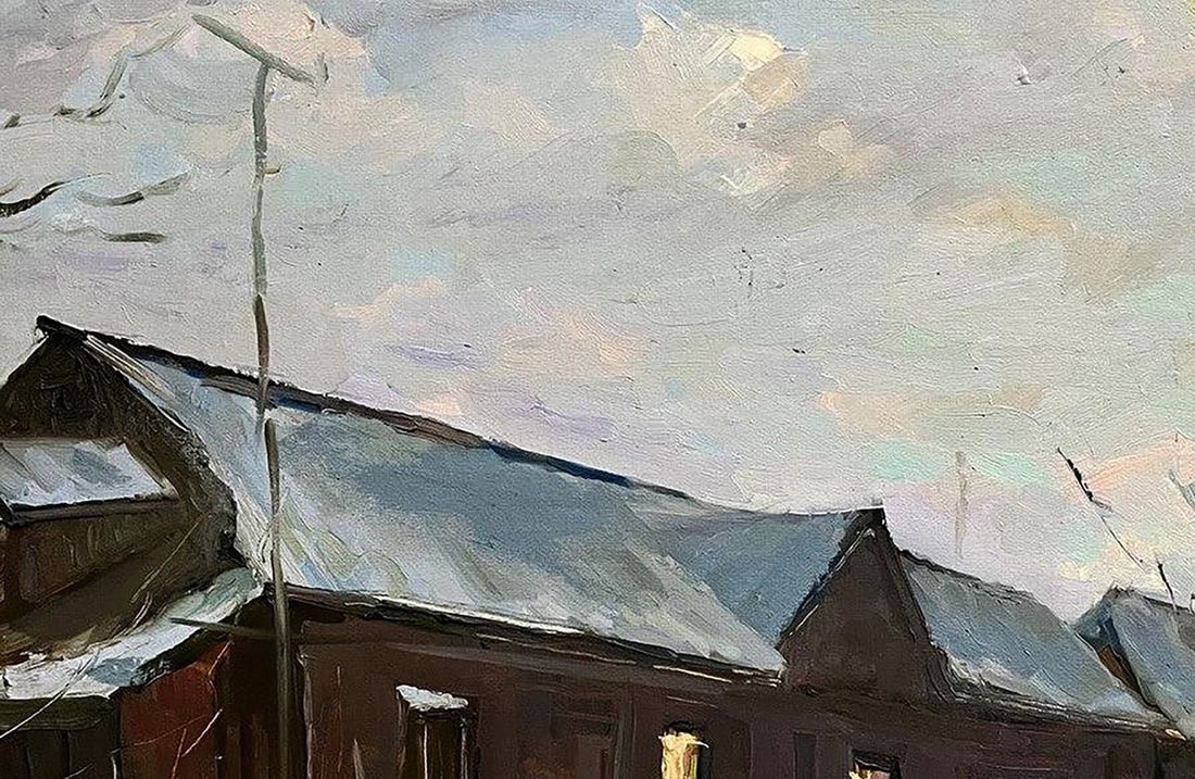 Oil painting Snowy street Volodymyr Pashchenko - 4