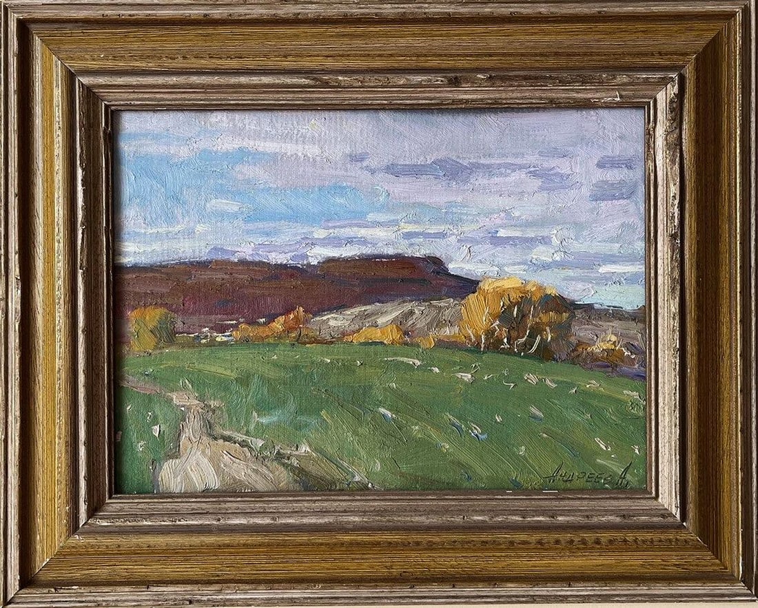 Oil painting In a green field Oleksandr Andreev - 2