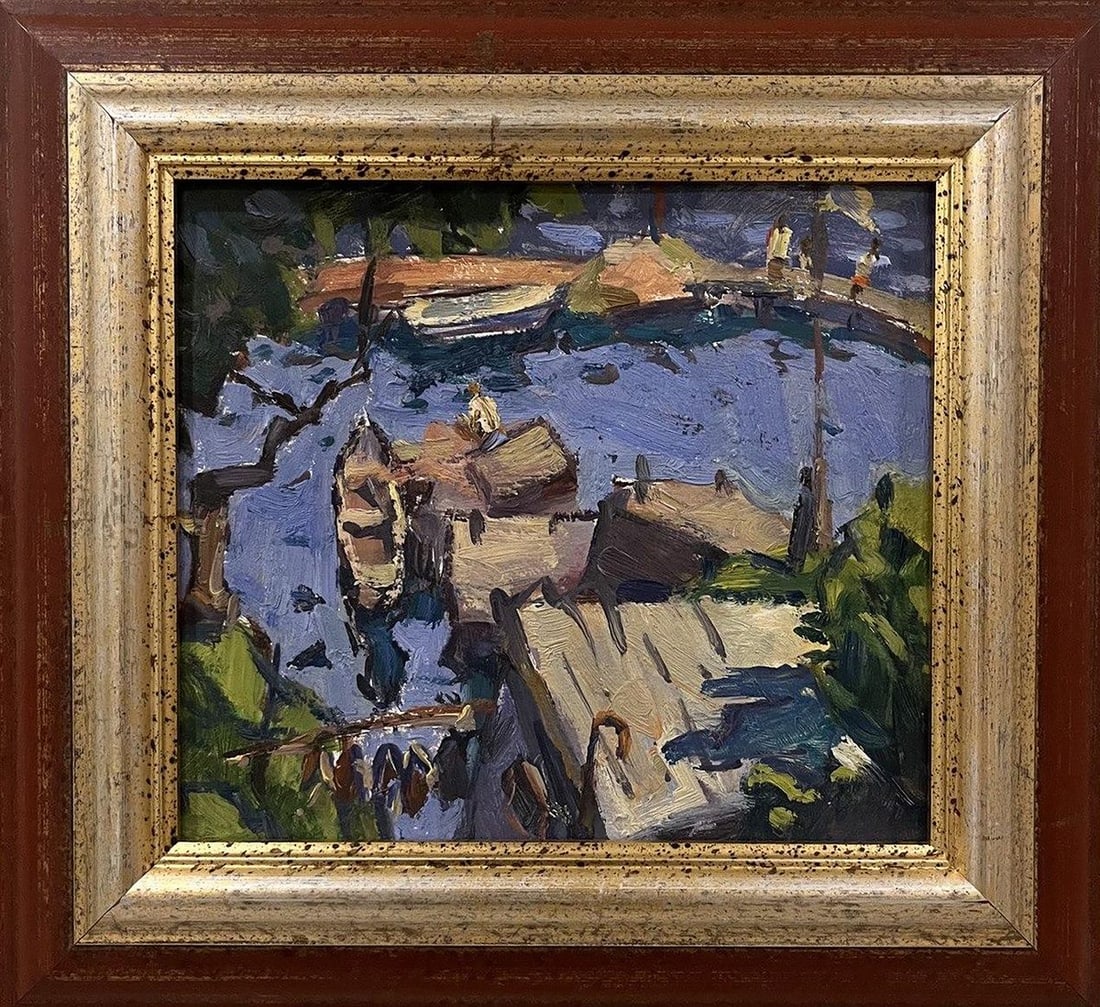 Oil painting City pier Oleksandr Andreev - 2