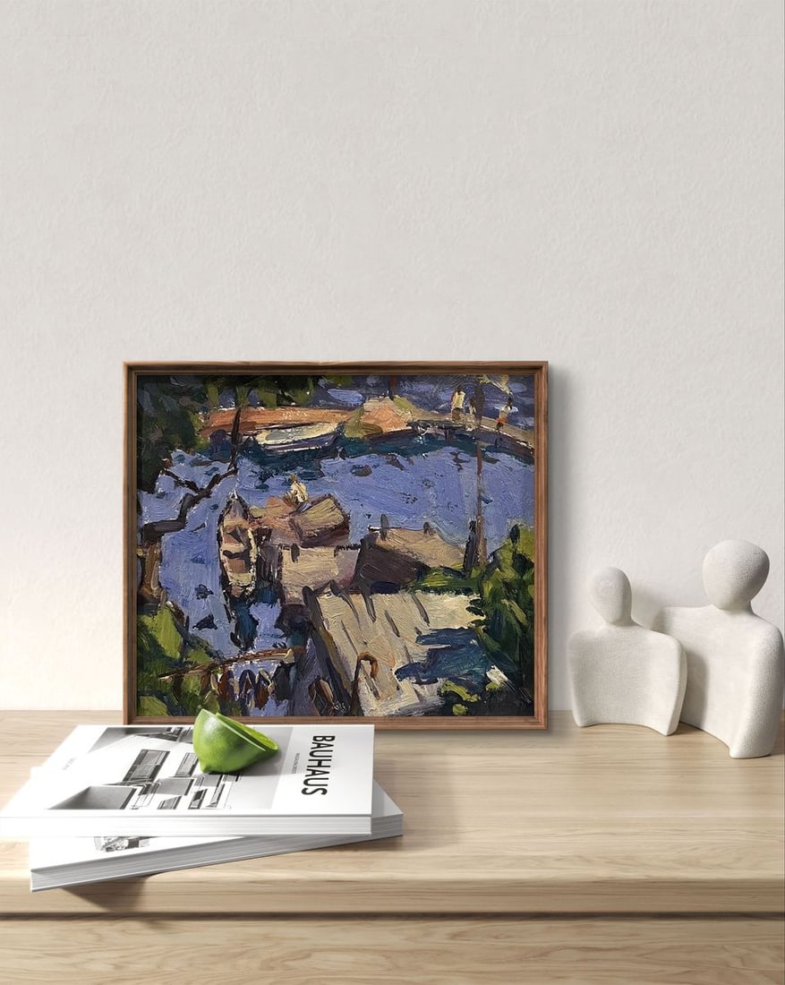 Oil painting City pier Oleksandr Andreev - 3