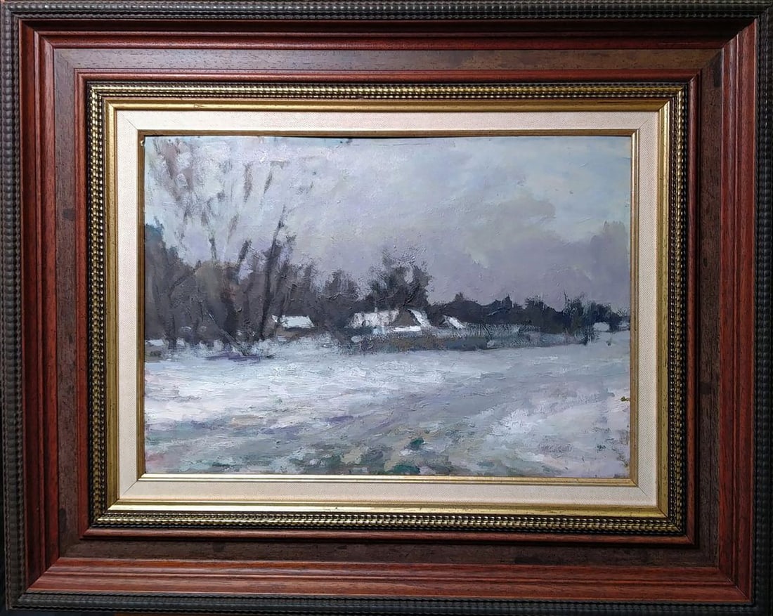 Oil painting After the winter snowstorm Volodymyr Pashchenko - 2