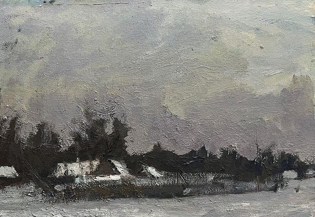 Oil painting After the winter snowstorm Volodymyr Pashchenko - 6