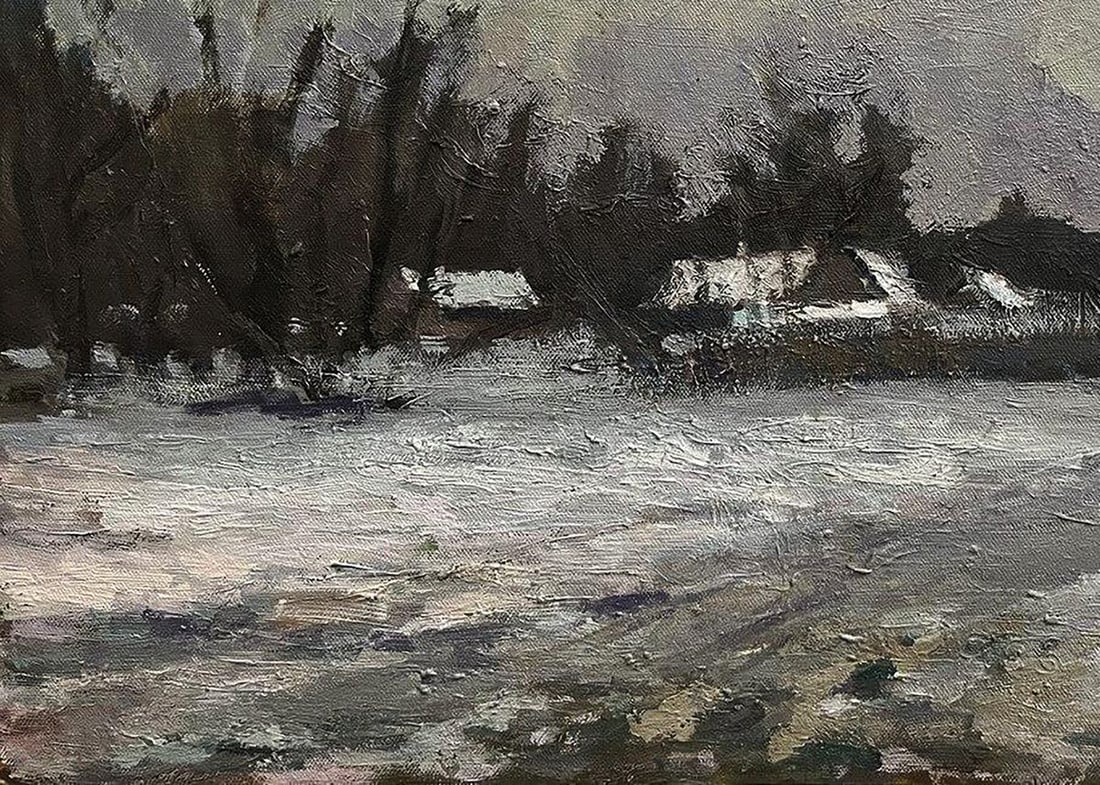 Oil painting After the winter snowstorm Volodymyr Pashchenko - 7