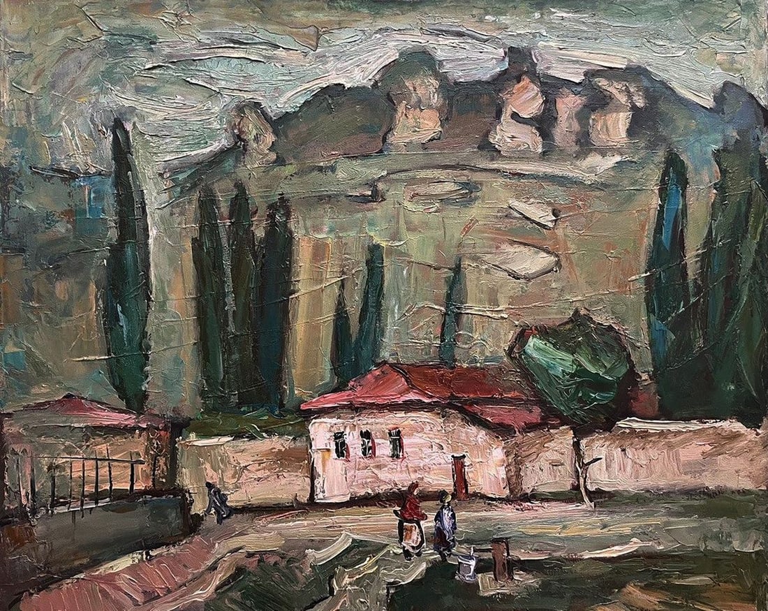 Oil painting In the mountains Oleksandr Andreev: Title: Oil painting In the mountains Oleksandr Andreev Description: NoGaller 269 *** ABOUT THIS PAINTING *** * TITLE: "In the mountains" * ARTISTS: Oleksandr Andreev * SIZE: 65x80 cm/'25.59x31.49 inch