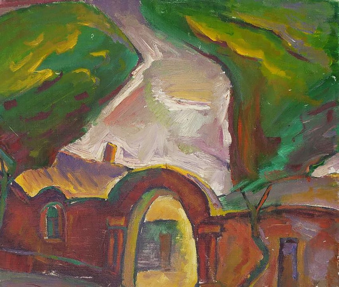 Oil painting Landscape with a red house Oleksandr Andreev - 5