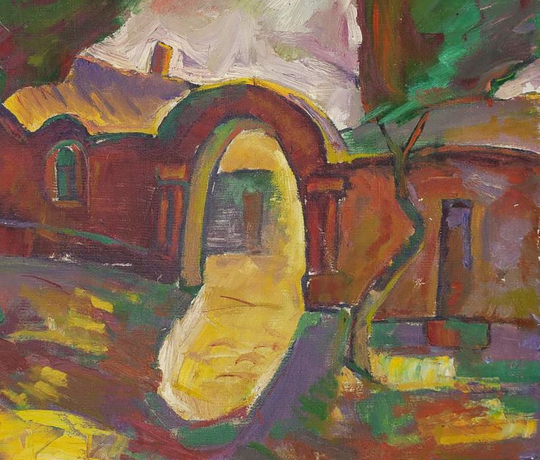 Oil painting Landscape with a red house Oleksandr Andreev - 7